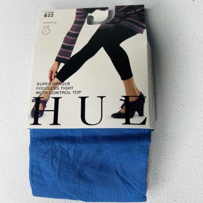 NWT HUE Iris Super Opaque Footless Tight Control Top Womens 1 Pair Size 1